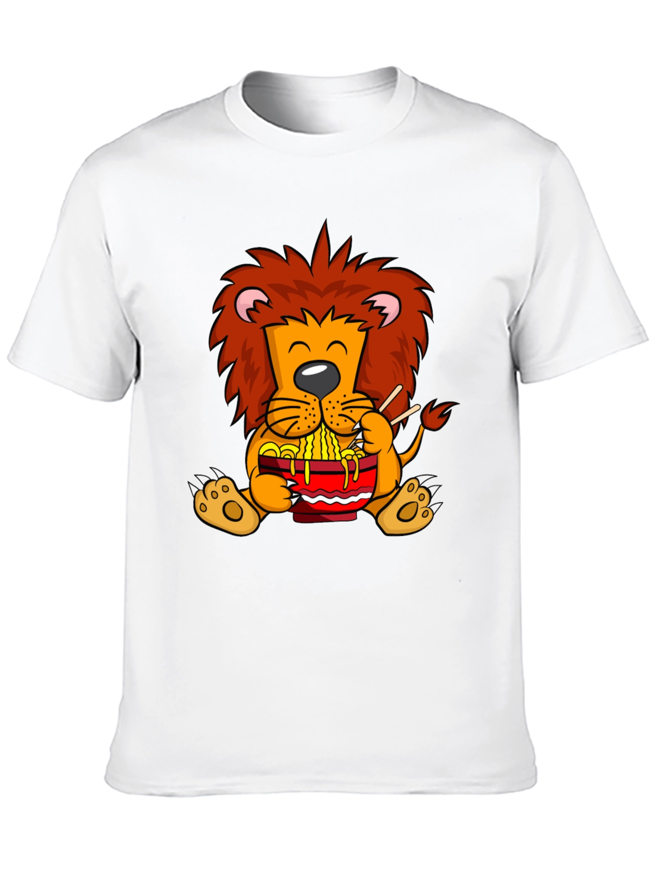Lion Ramen T-Shirt - Cartoon Style
