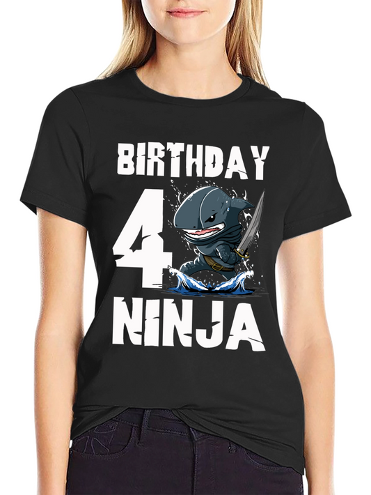 Birthday Ninja Shark T-Shirt - Size 4