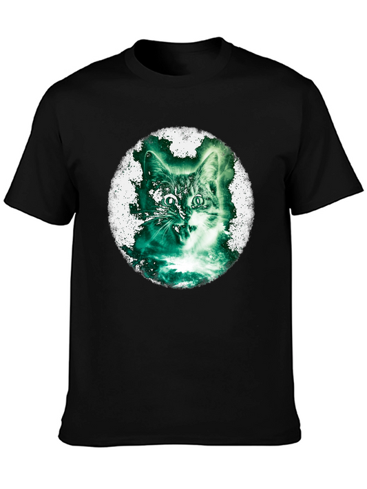 Cat Galaxy T-Shirt - Black