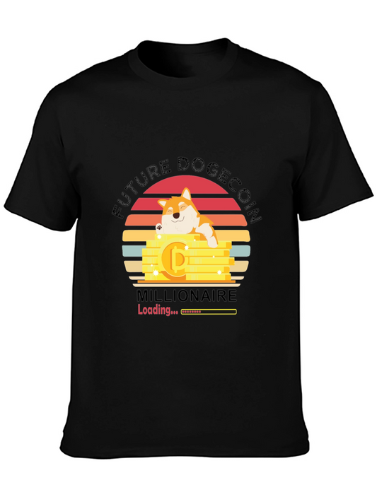Future Dogecoin Millionaire Black T-Shirt