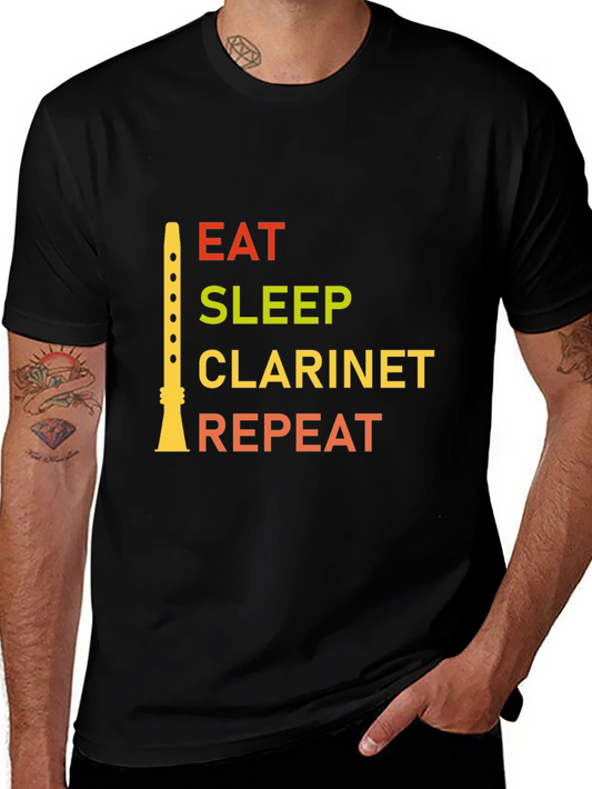 Eat Sleep Clarinet Repeat Graphic Tee