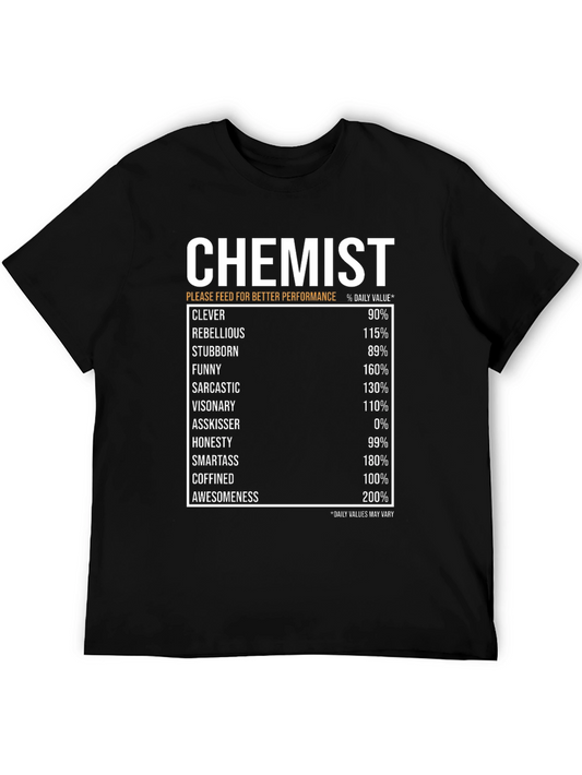 Chemist Nutrition Facts Black T-Shirt