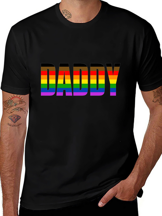 Pride Daddy Graphic Tee - Black Cotton LGBT T-Shirt