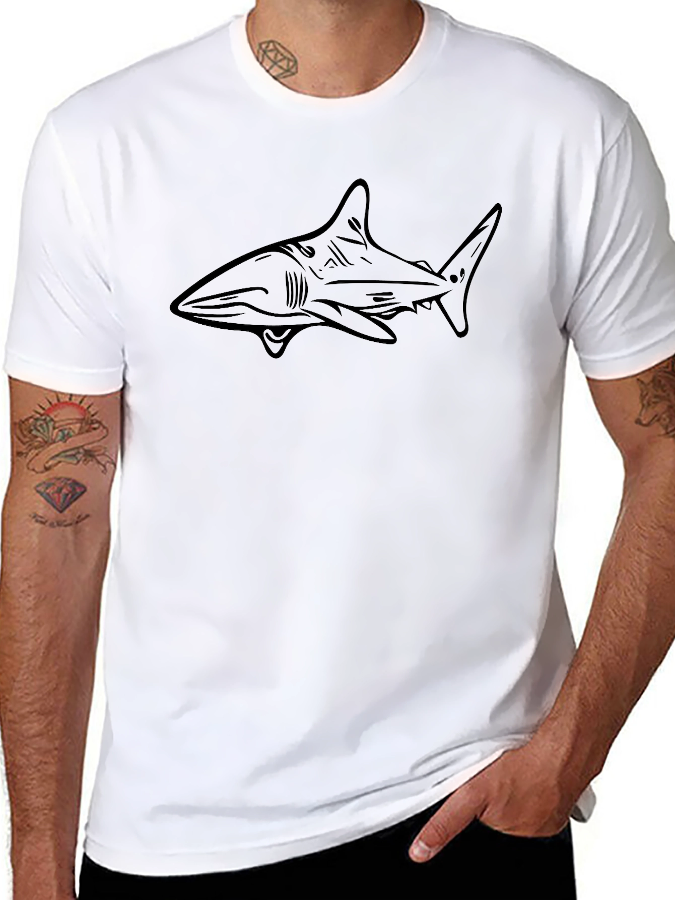 Shark Graphic Black T-Shirt - Ocean Lover Tee