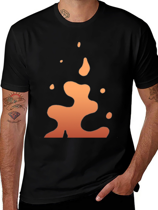 Abstract Flame Graphic Black T-Shirt