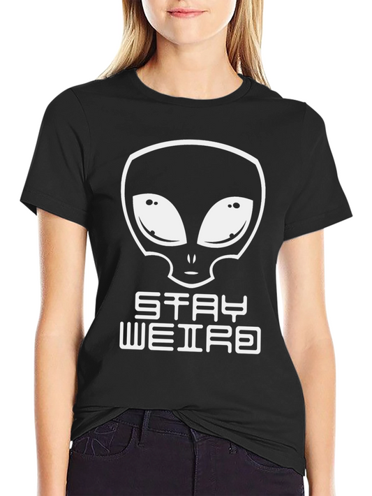 Stay Weird Alien Graphic Tee - Black