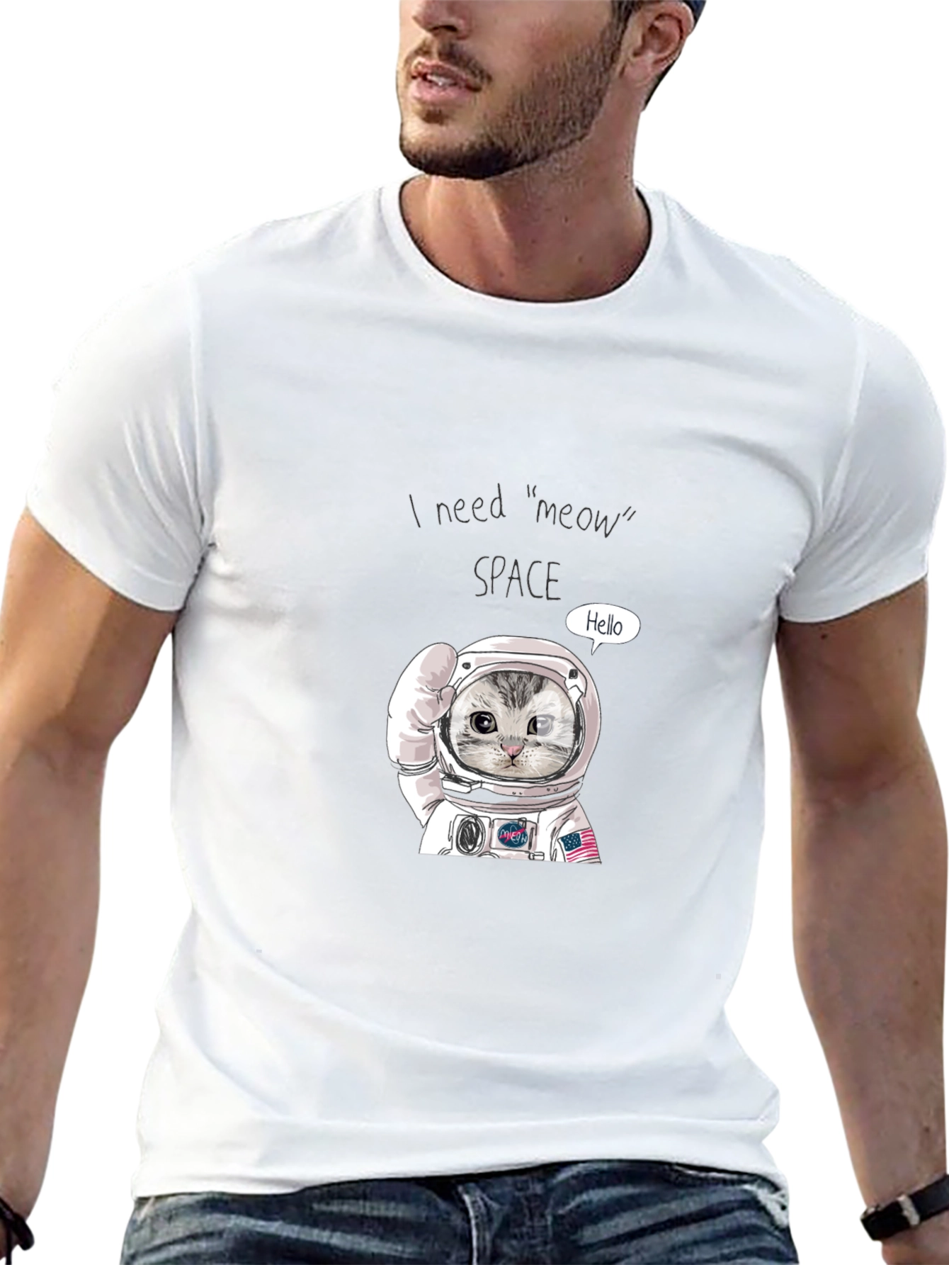 Astronaut Cat T-Shirt - Meow Space