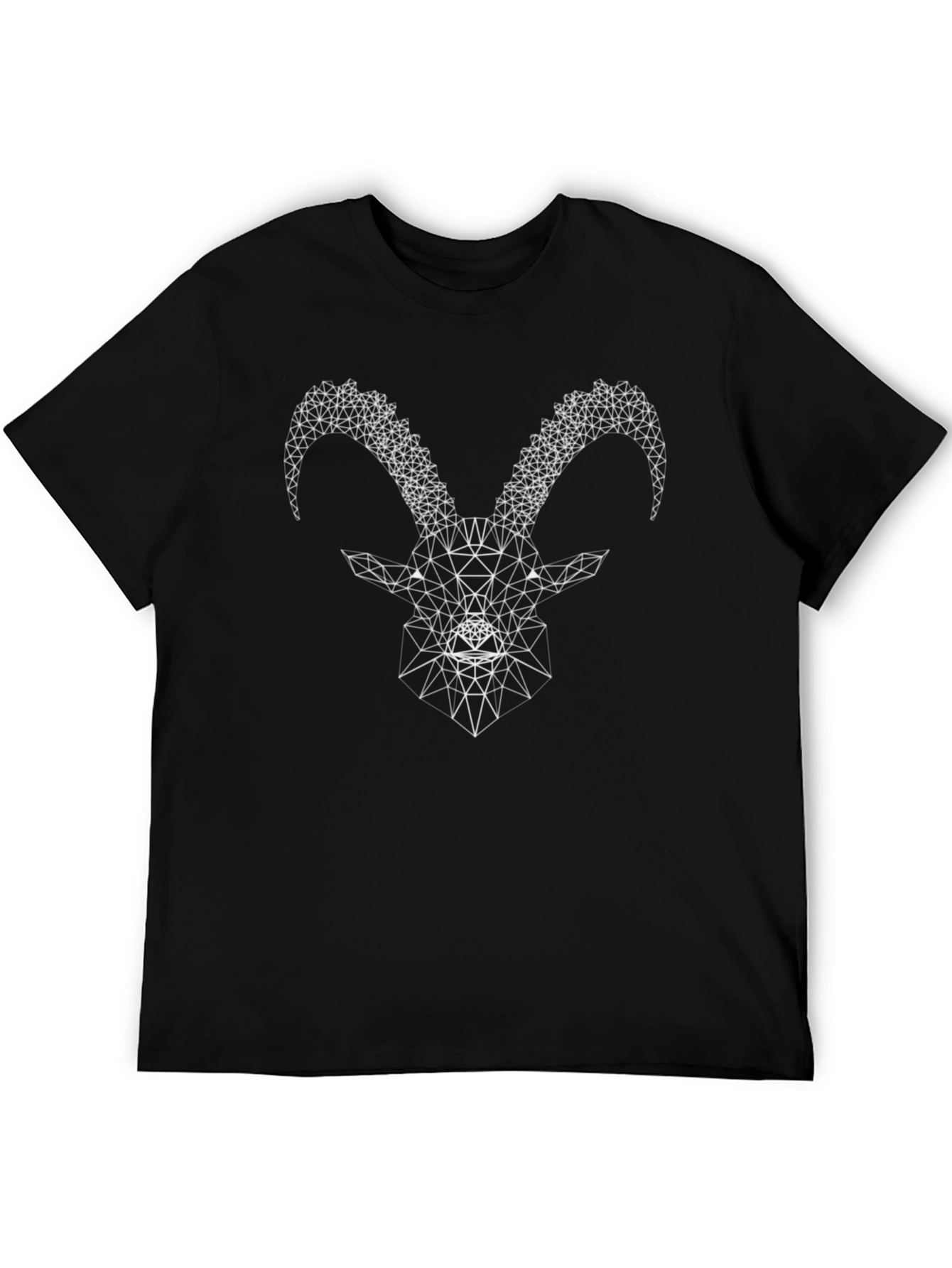 Geometric Goat Head Black T-Shirt
