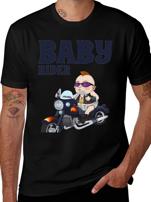 Baby Rider Graphic Tee - Black Cotton T-Shirt