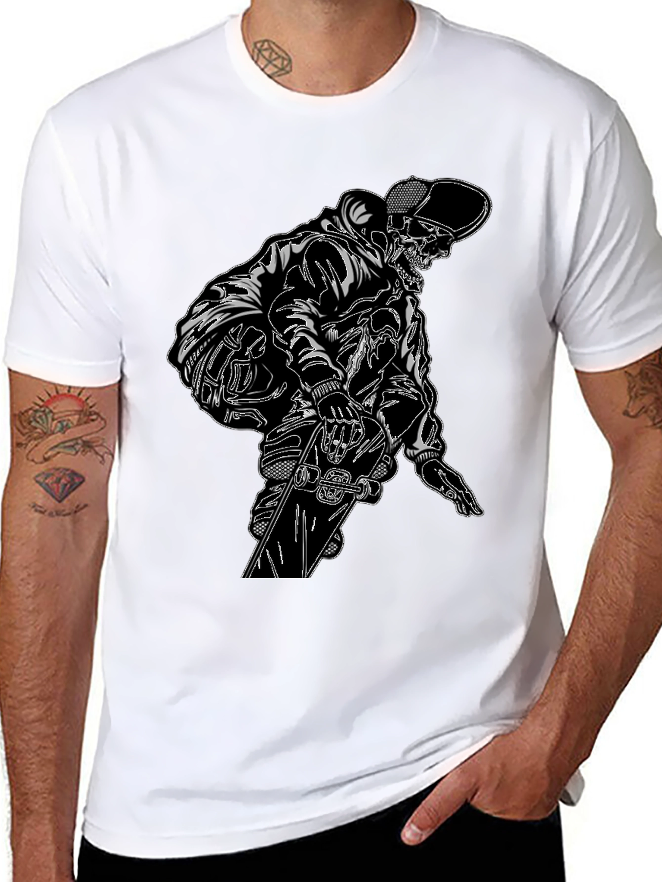 Skateboard Skeleton Black T-Shirt