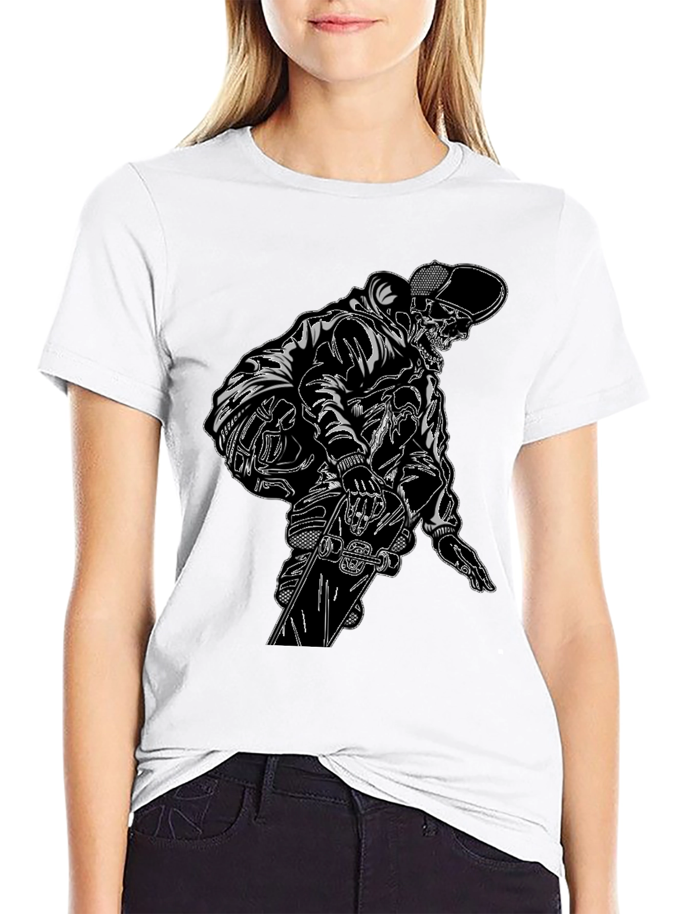 Skateboard Skeleton Black T-Shirt