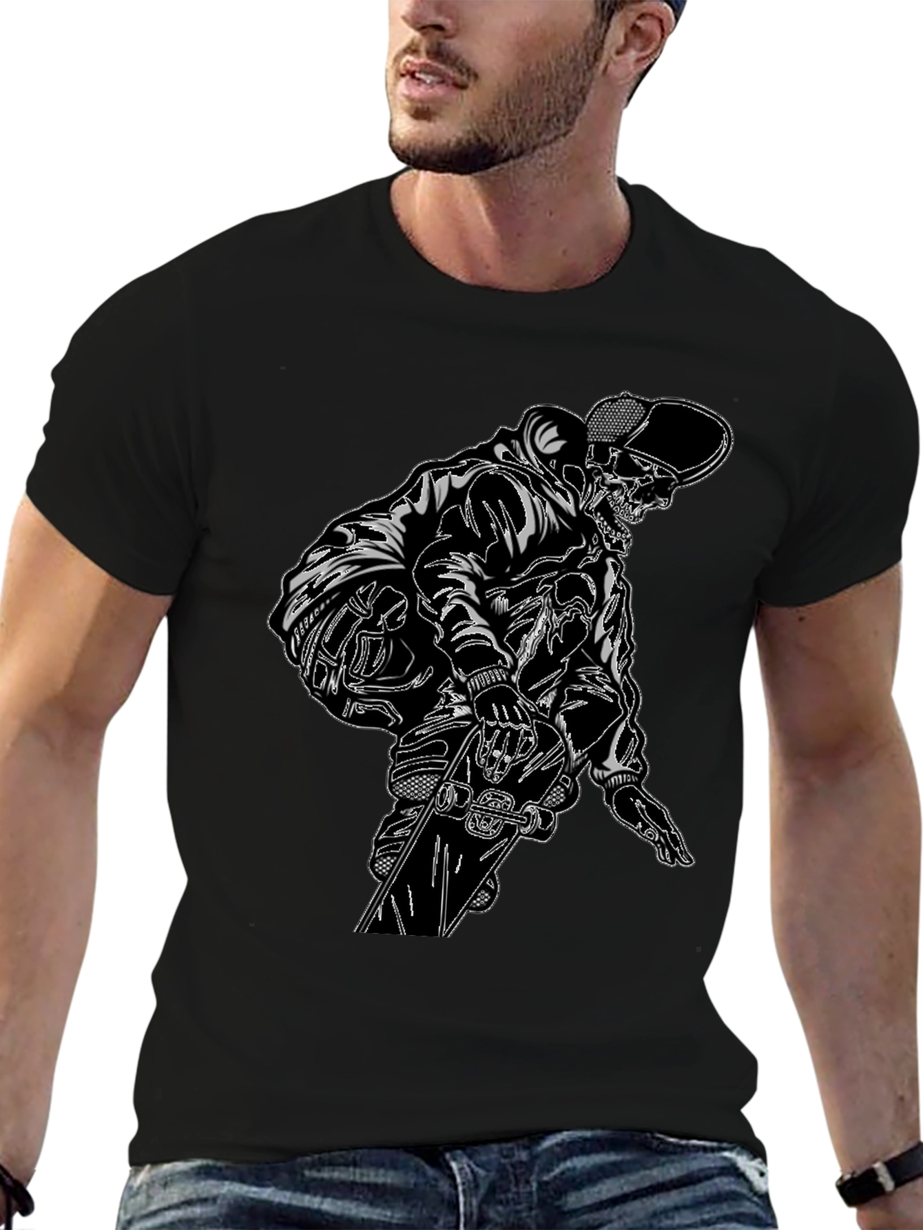 Skateboard Skeleton Black T-Shirt