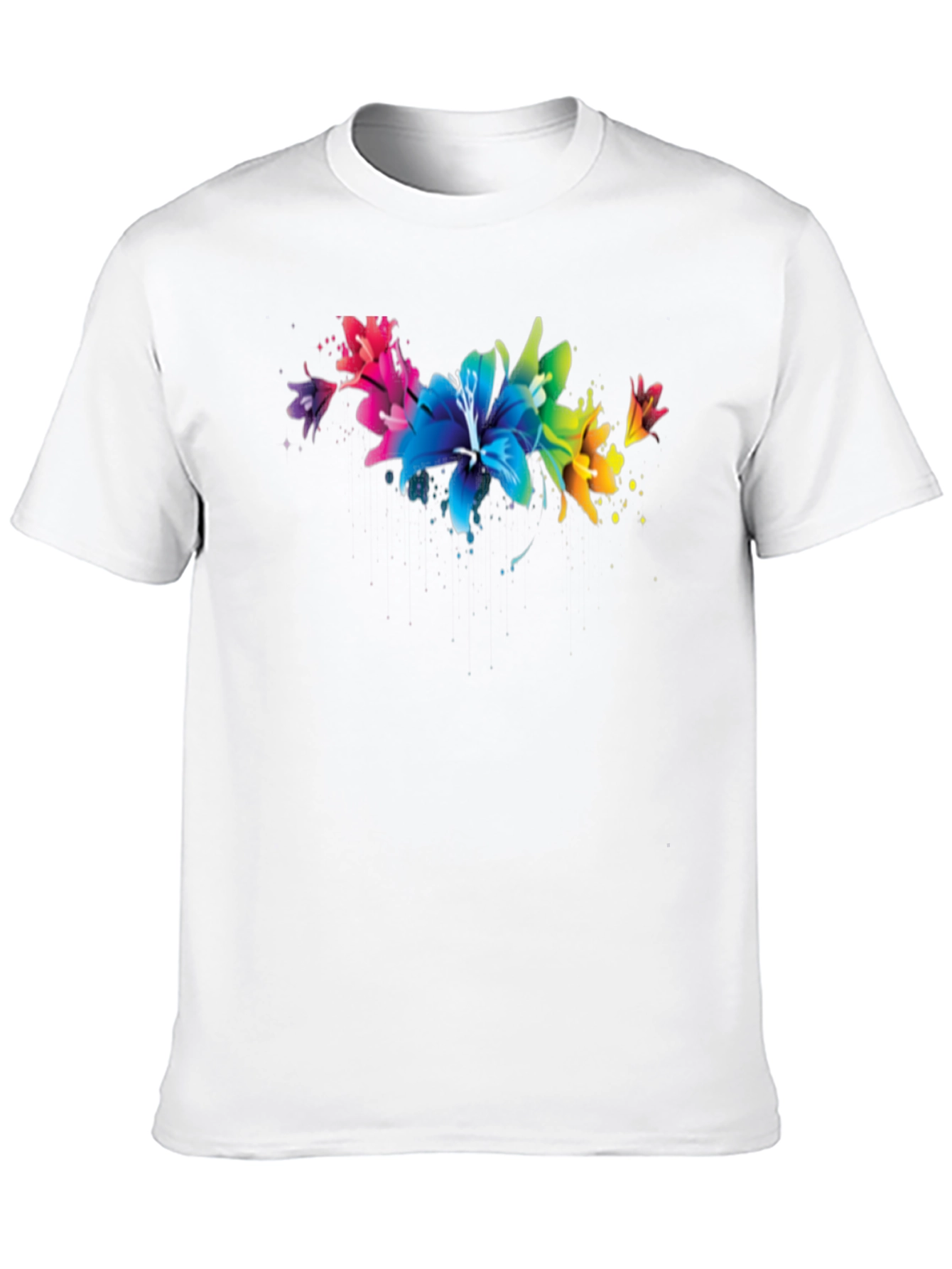 Floral Splatter Graphic Black T-Shirt