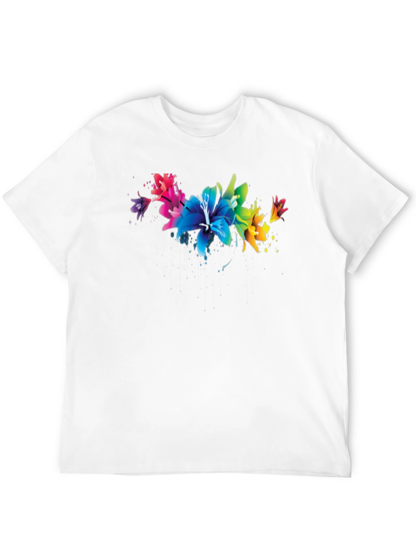 Floral Splatter Graphic Black T-Shirt