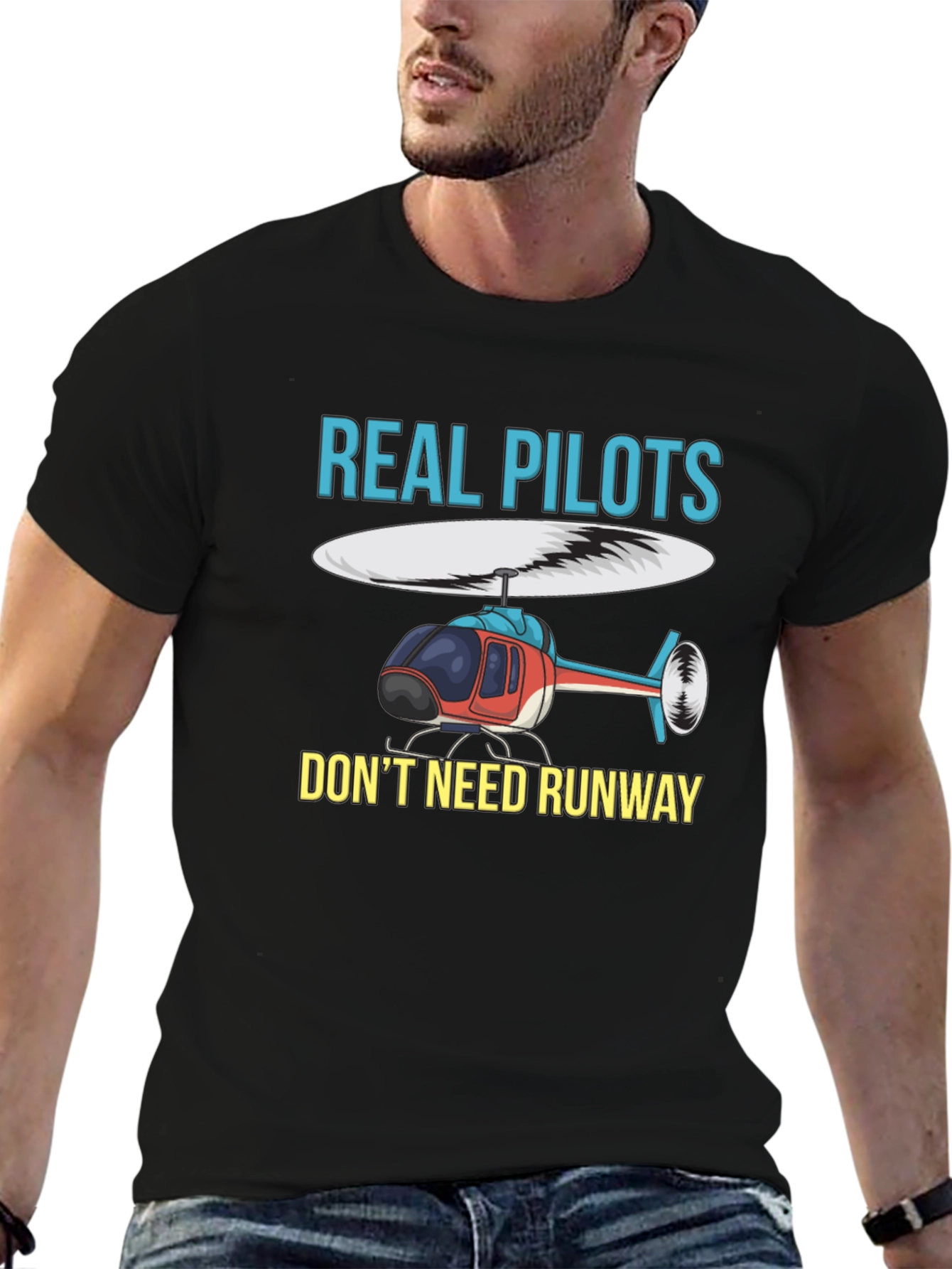 Real Pilots Dont Need Runway Graphic T-Shirt