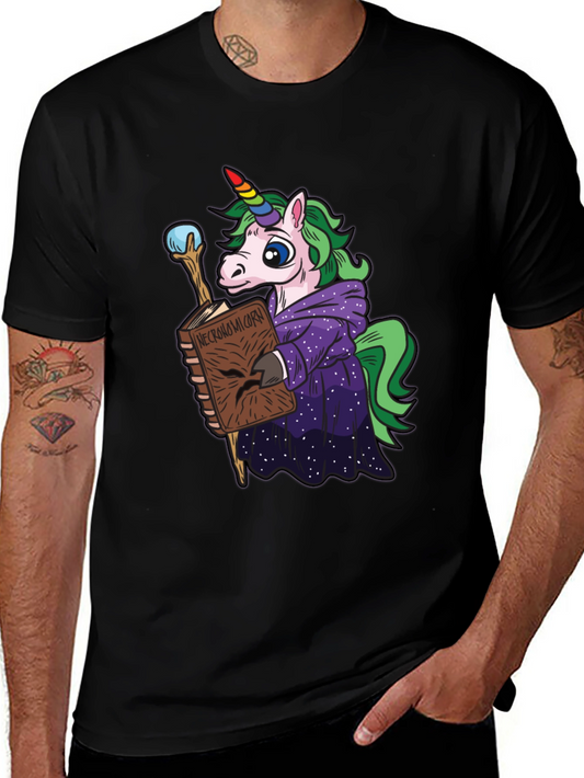 Wizard Unicorn T-Shirt - Magical Necronomicon Design