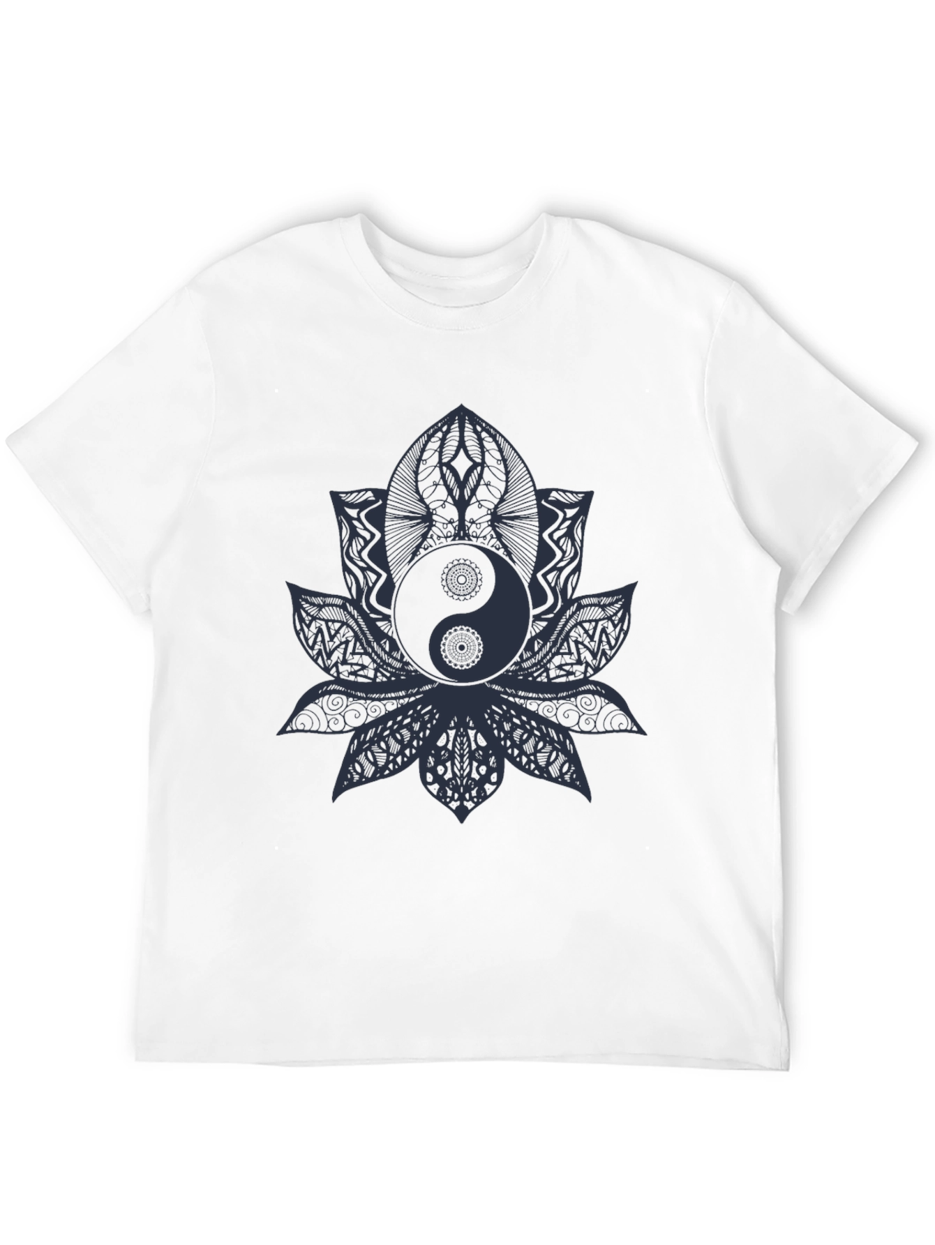 Yin Yang Lotus T-Shirt - Black