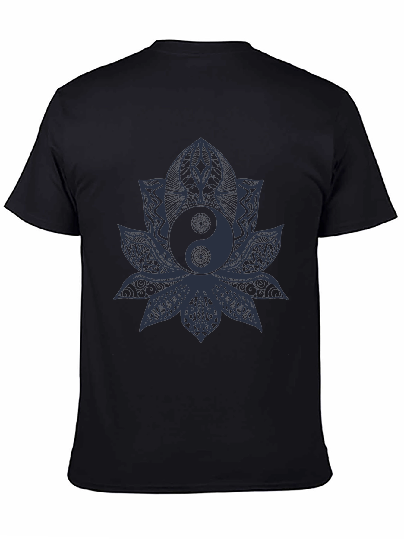 Yin Yang Lotus T-Shirt - Black
