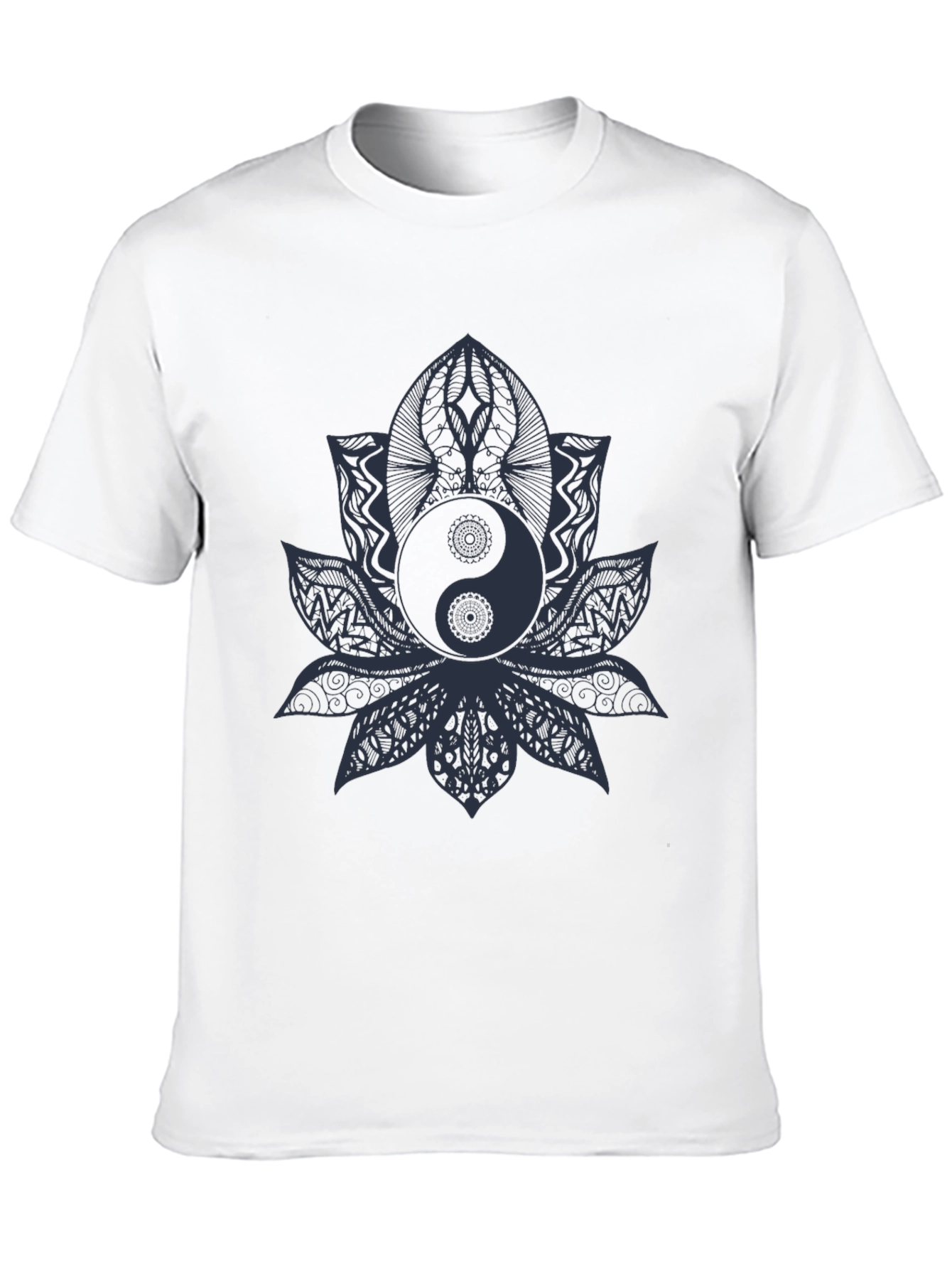 Yin Yang Lotus T-Shirt - Black