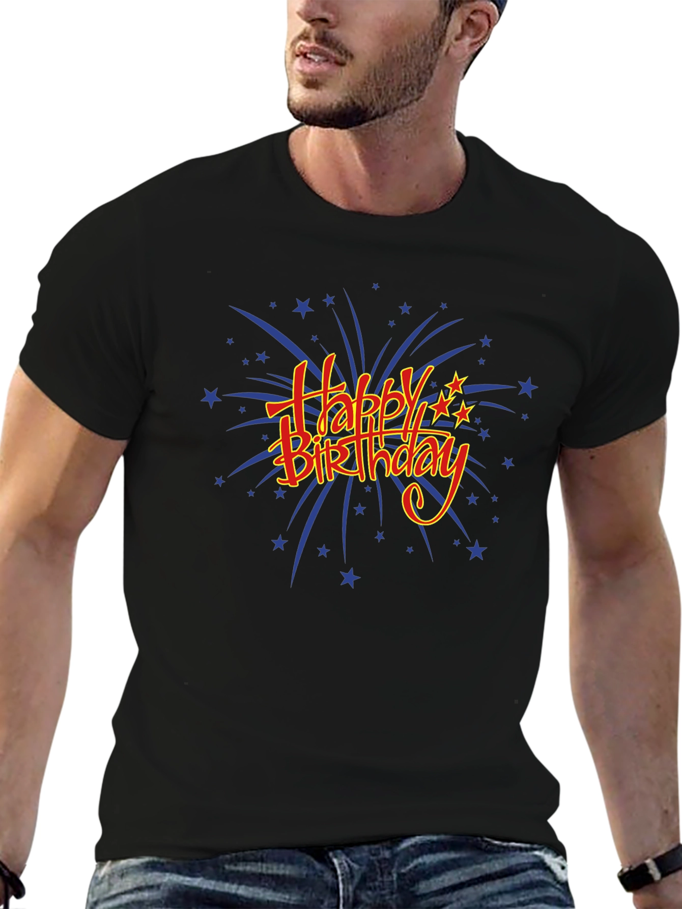 Happy Birthday Graphic T-Shirt - Black