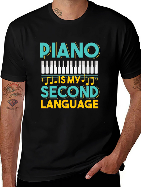 Piano is My Second Language Graphic T-Shirt