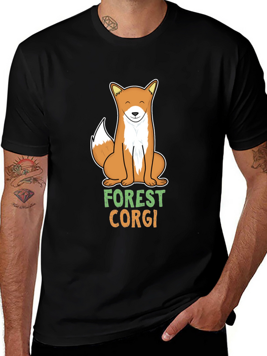 Forest Corgi T-Shirt - Cute Animal Graphic Tee