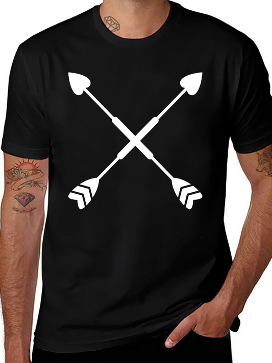 Crossed Arrows Graphic Tee - Stylish Black Shirt