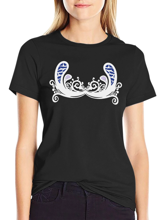 Stylish Black Tee with Swirl Design