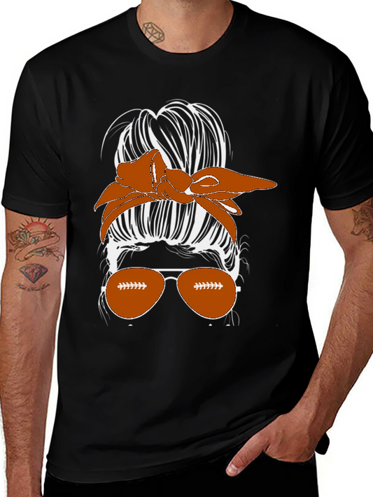 Football Messy Bun T-Shirt