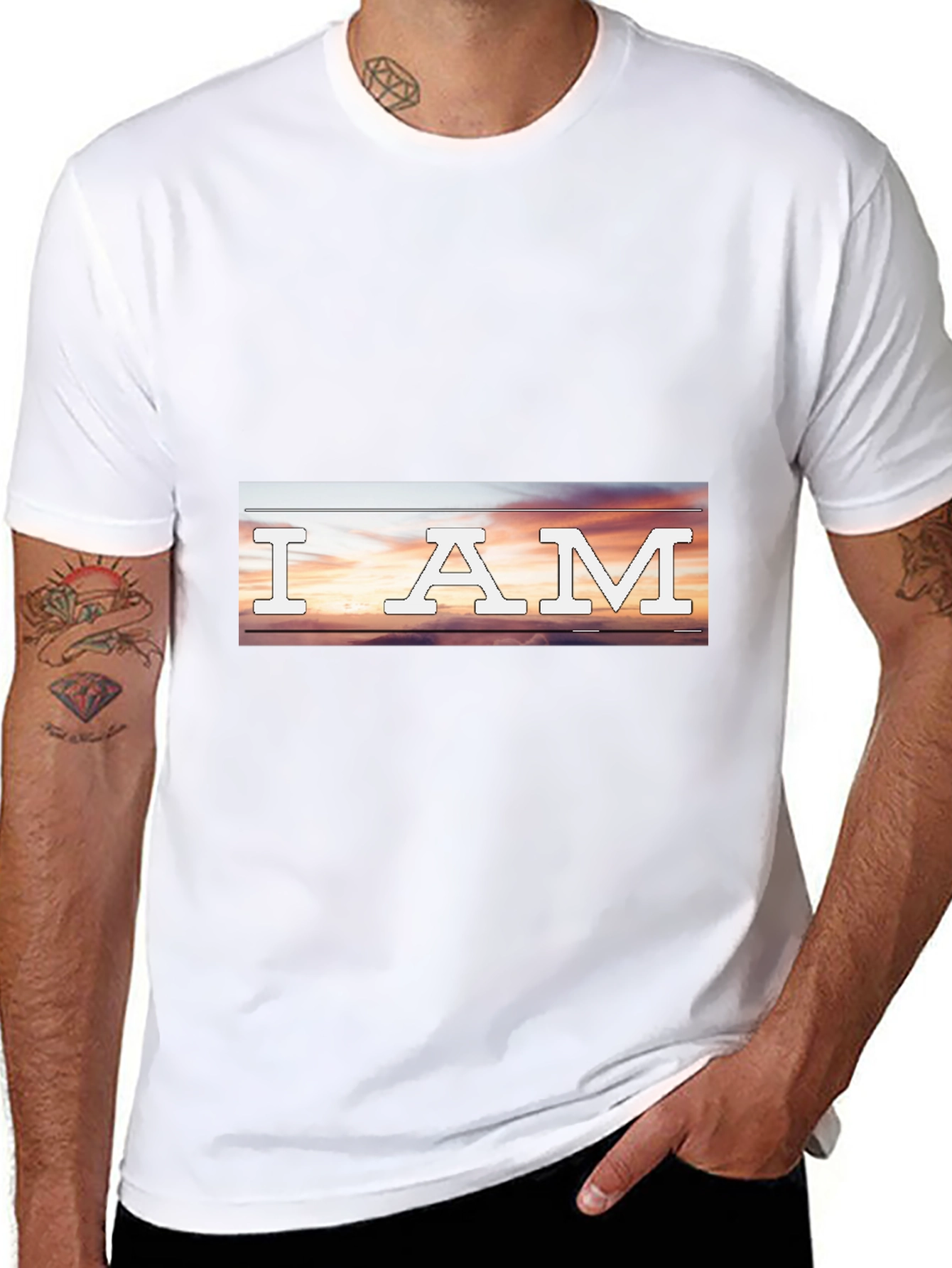 I AM Sunset Graphic Tee - Stylish Black T-Shirt