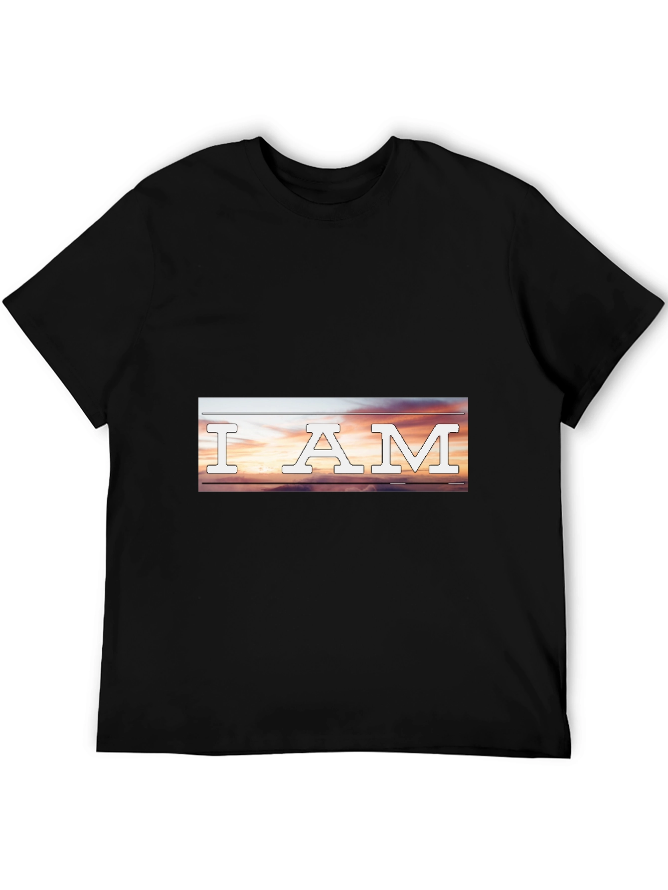 I AM Sunset Graphic Tee - Stylish Black T-Shirt