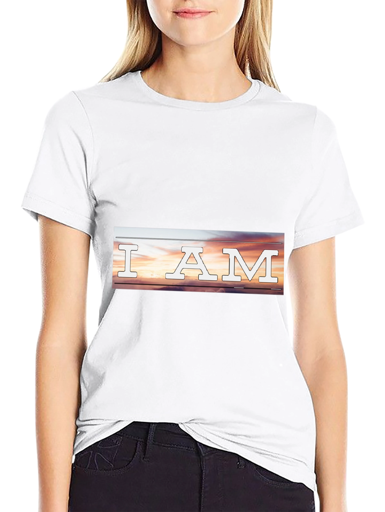I AM Sunset Graphic Tee - Stylish Black T-Shirt