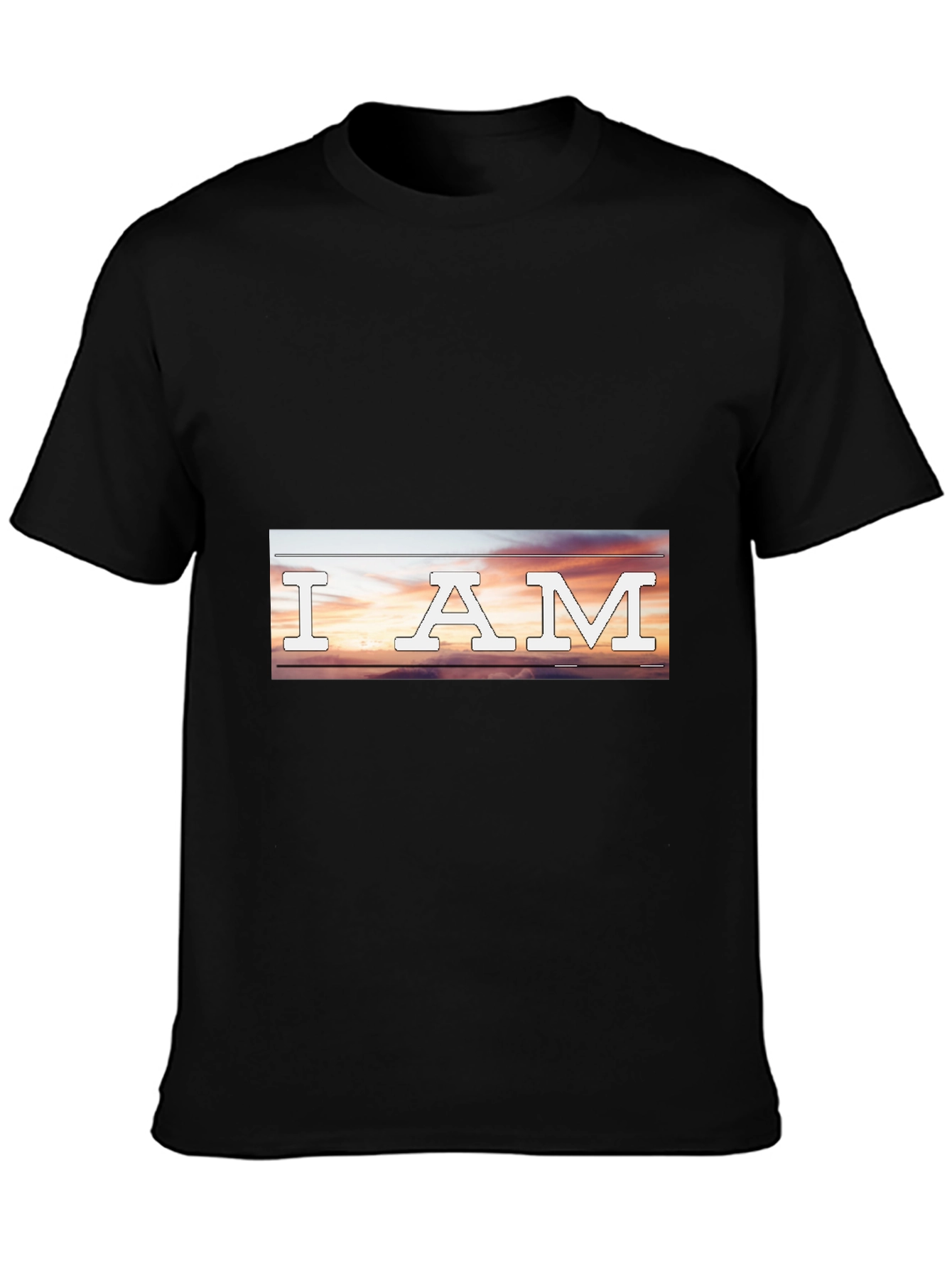 I AM Sunset Graphic Tee - Stylish Black T-Shirt