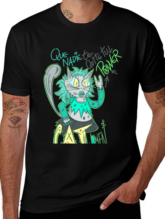 Cat Amen T-Shirt - Que Nadie Te Quite Tu Power