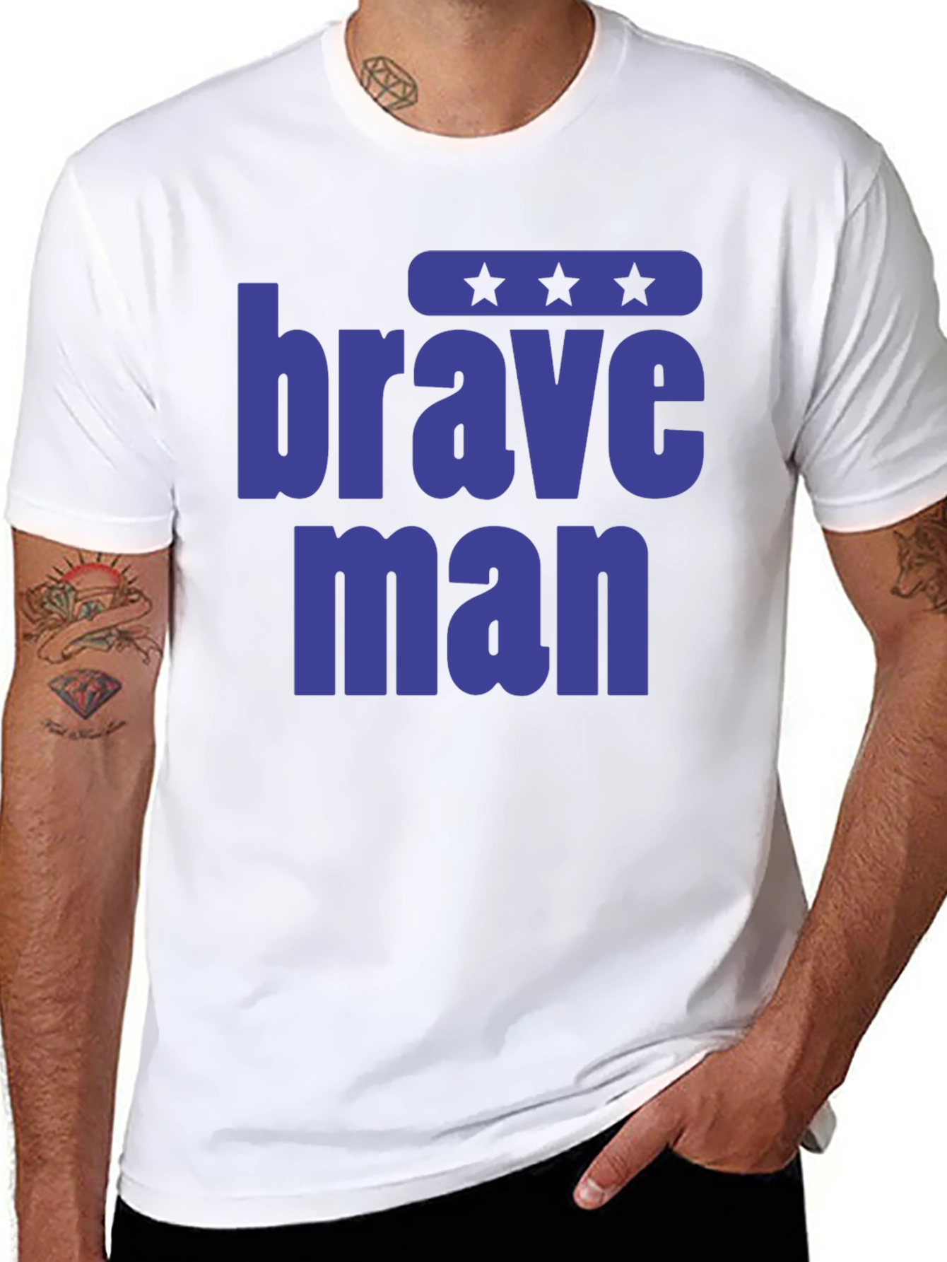 Brave Man Graphic Tee - Patriotic T-Shirt