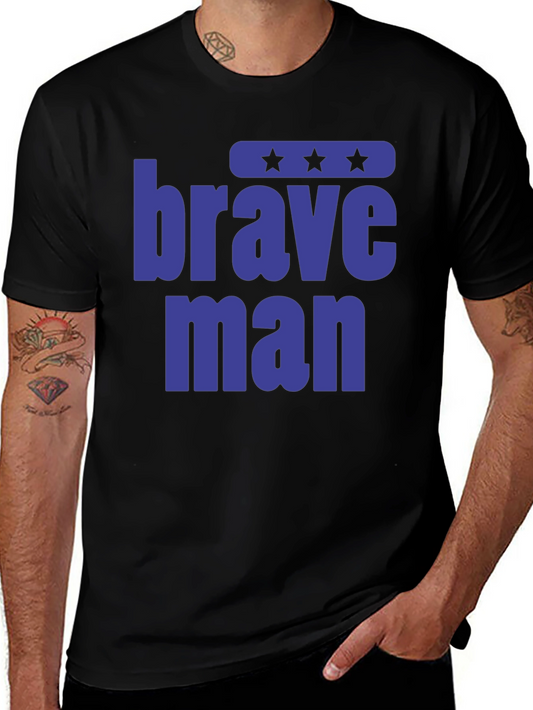 Brave Man Graphic Tee - Patriotic T-Shirt