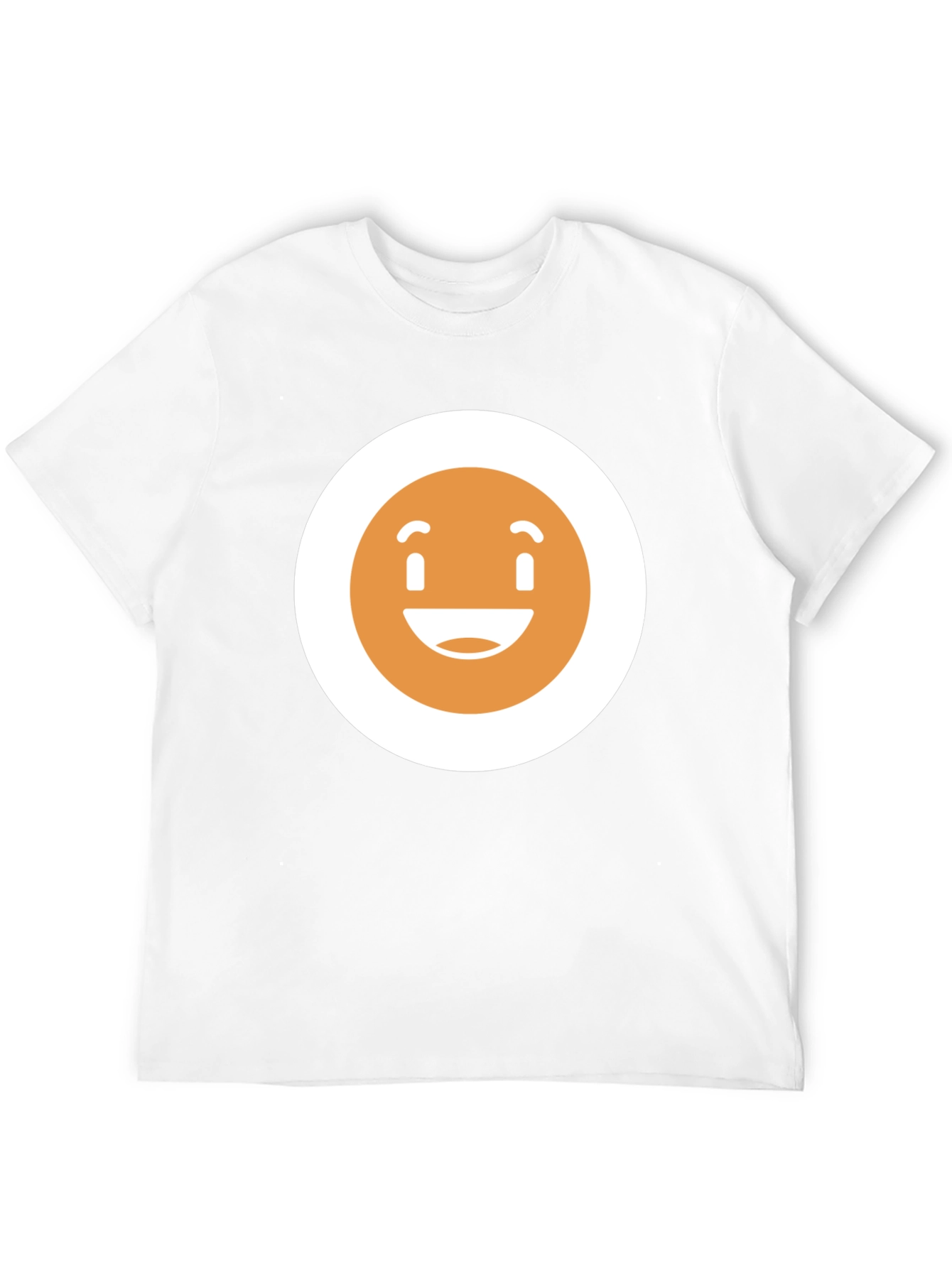 Happy Face Graphic Tee - Black Crew Neck T-Shirt