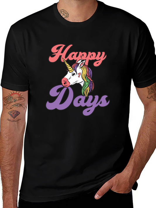 Happy Days Unicorn Graphic T-Shirt