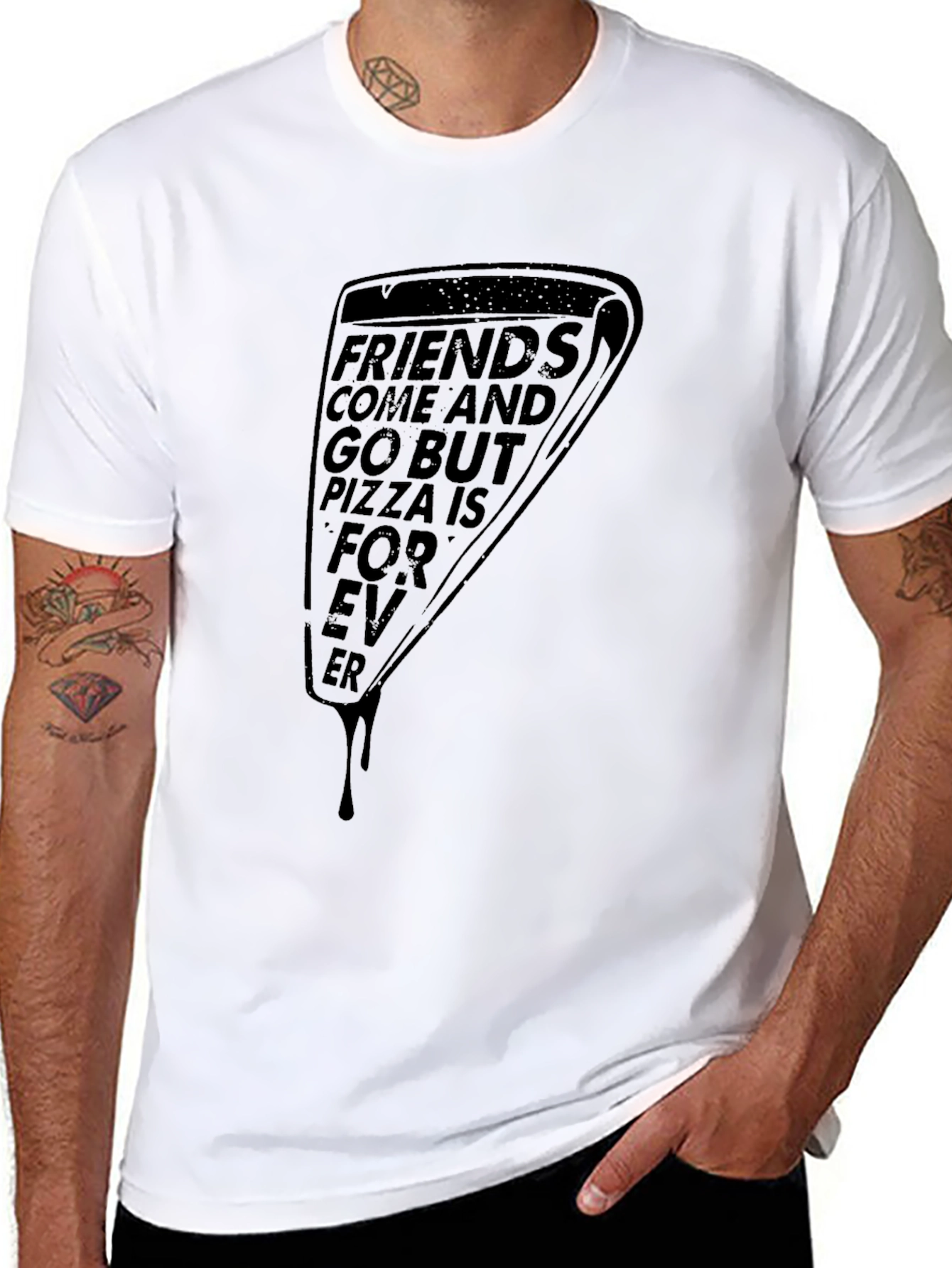 Pizza Forever Graphic Tee - Black Unisex Shirt