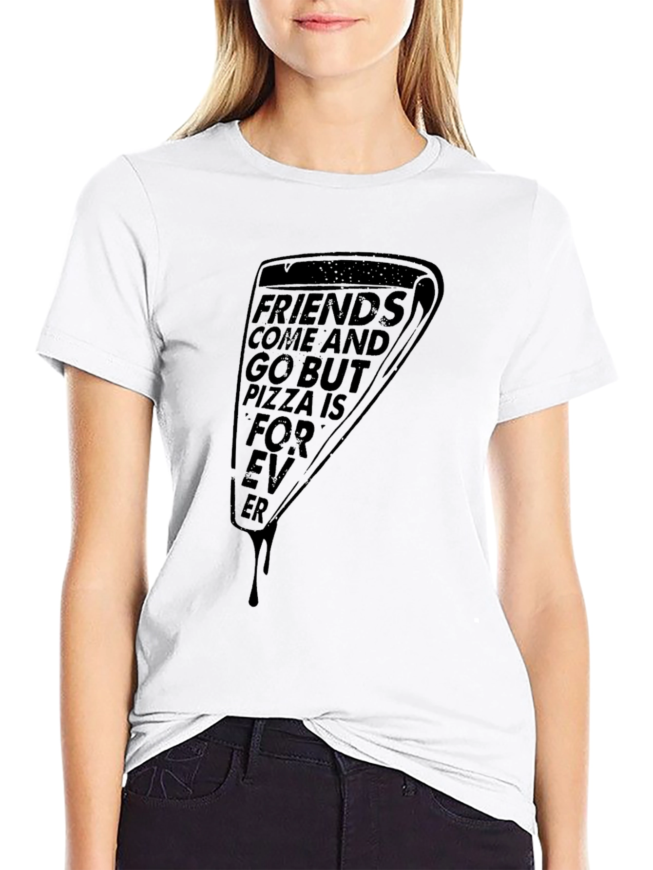 Pizza Forever Graphic Tee - Black Unisex Shirt