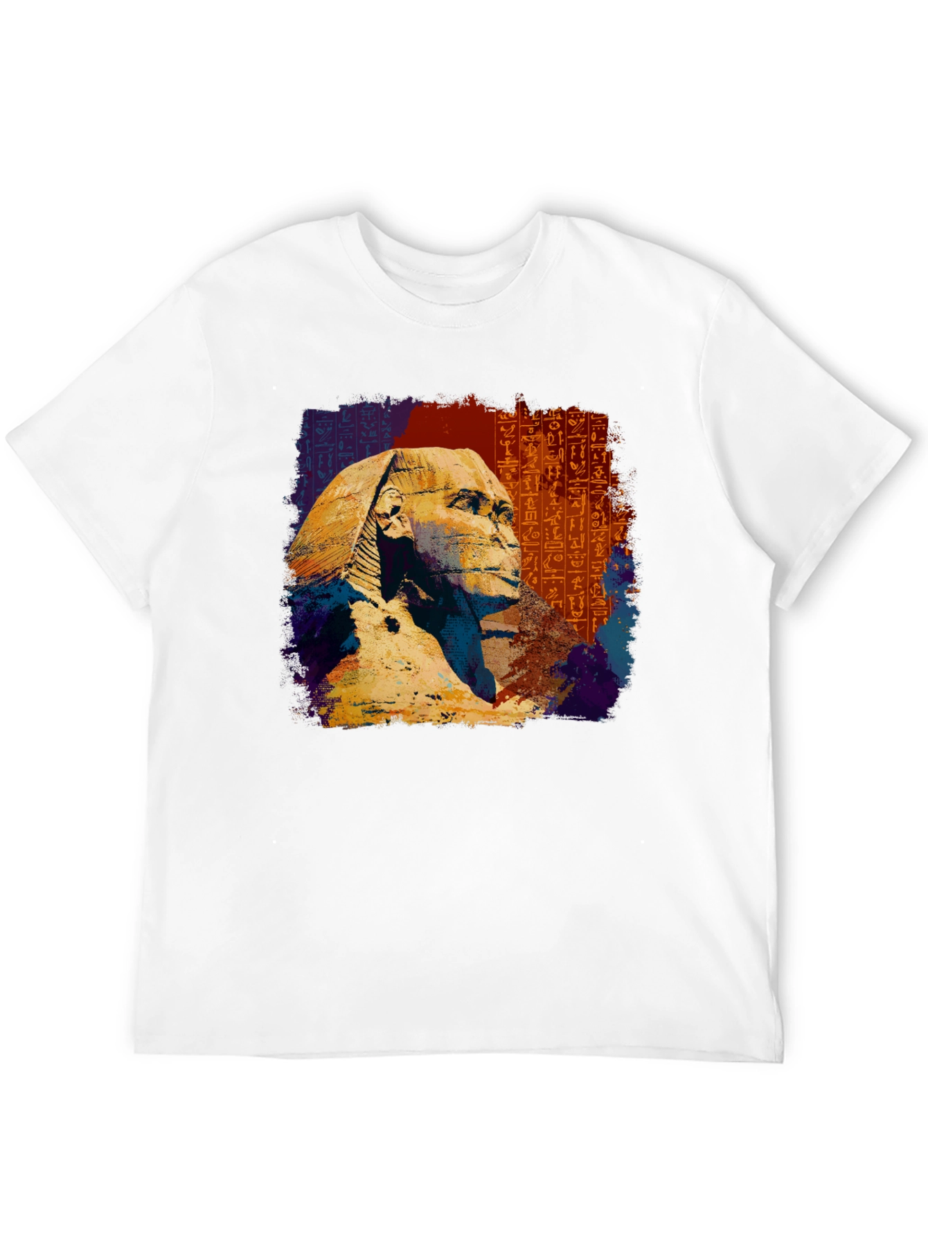 Egyptian Sphinx Graphic Tee - Black Cotton T-Shirt