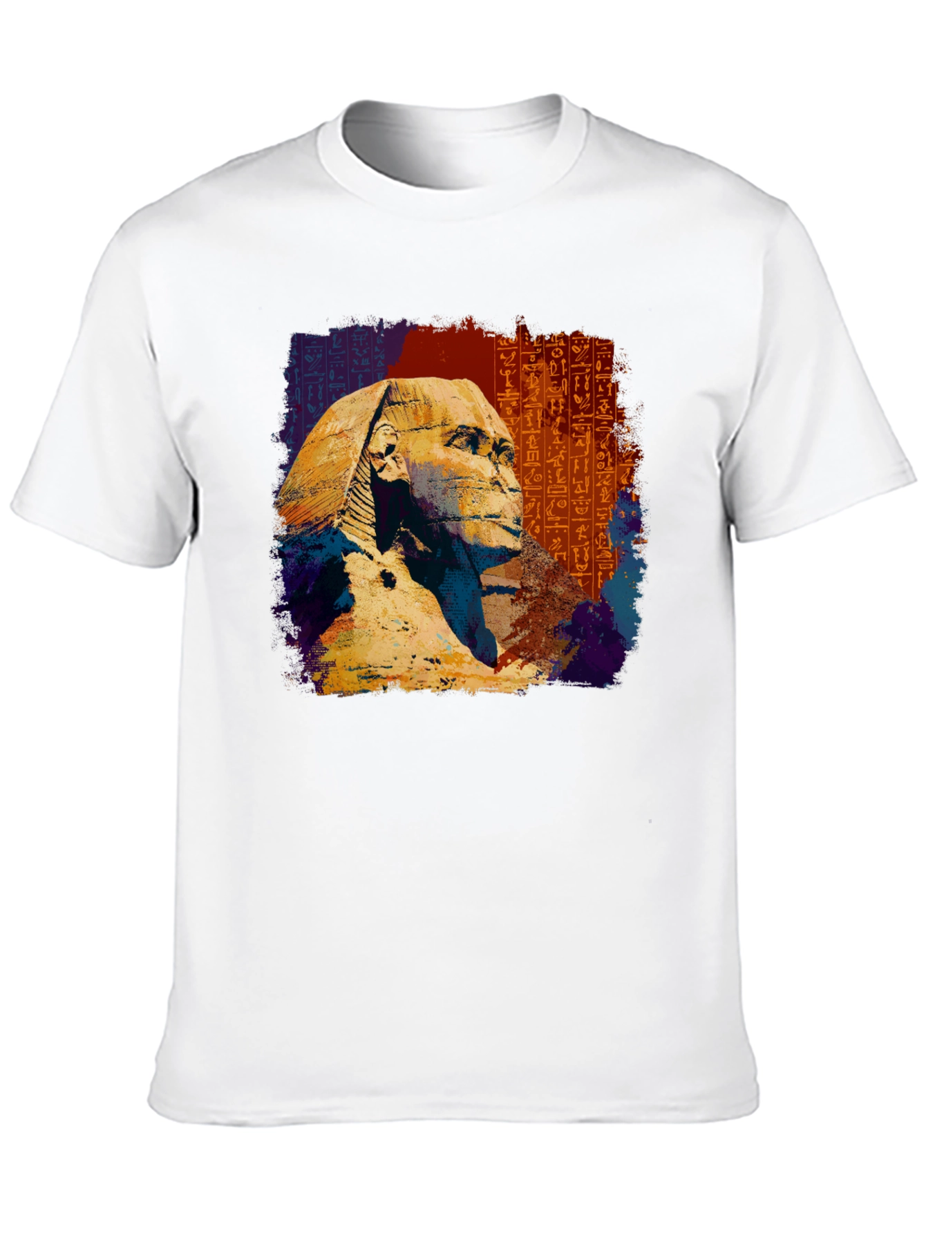 Egyptian Sphinx Graphic Tee - Black Cotton T-Shirt