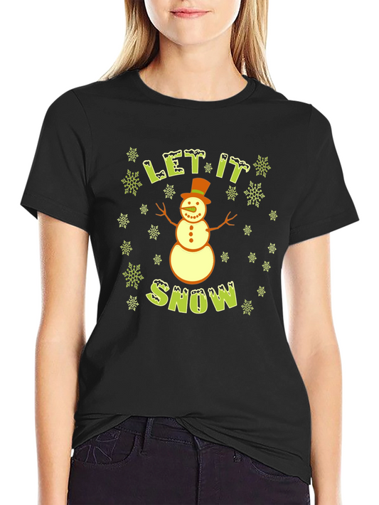 Let it Snow Christmas T-Shirt - Holiday Snowman Tee
