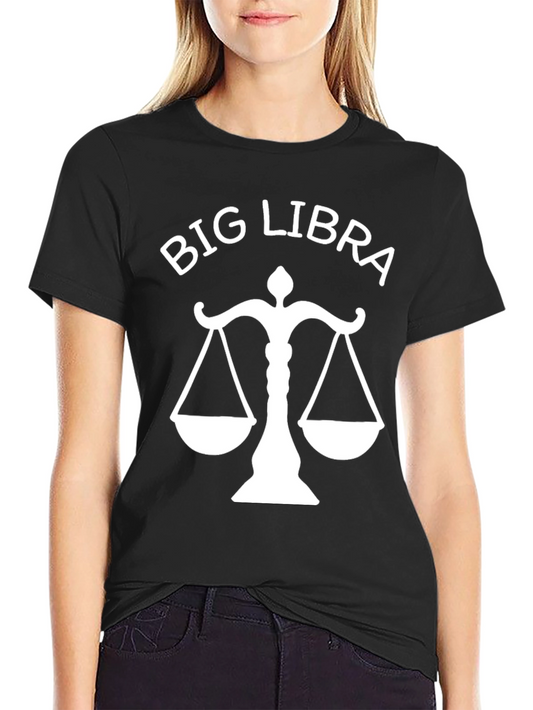 Big Libra Zodiac Sign T-Shirt - Black Tee