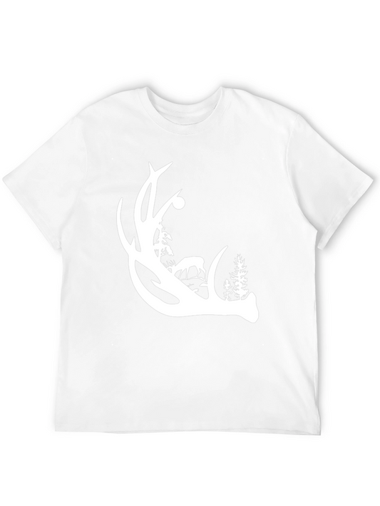 Antler & Wildlife Graphic Tee - Black