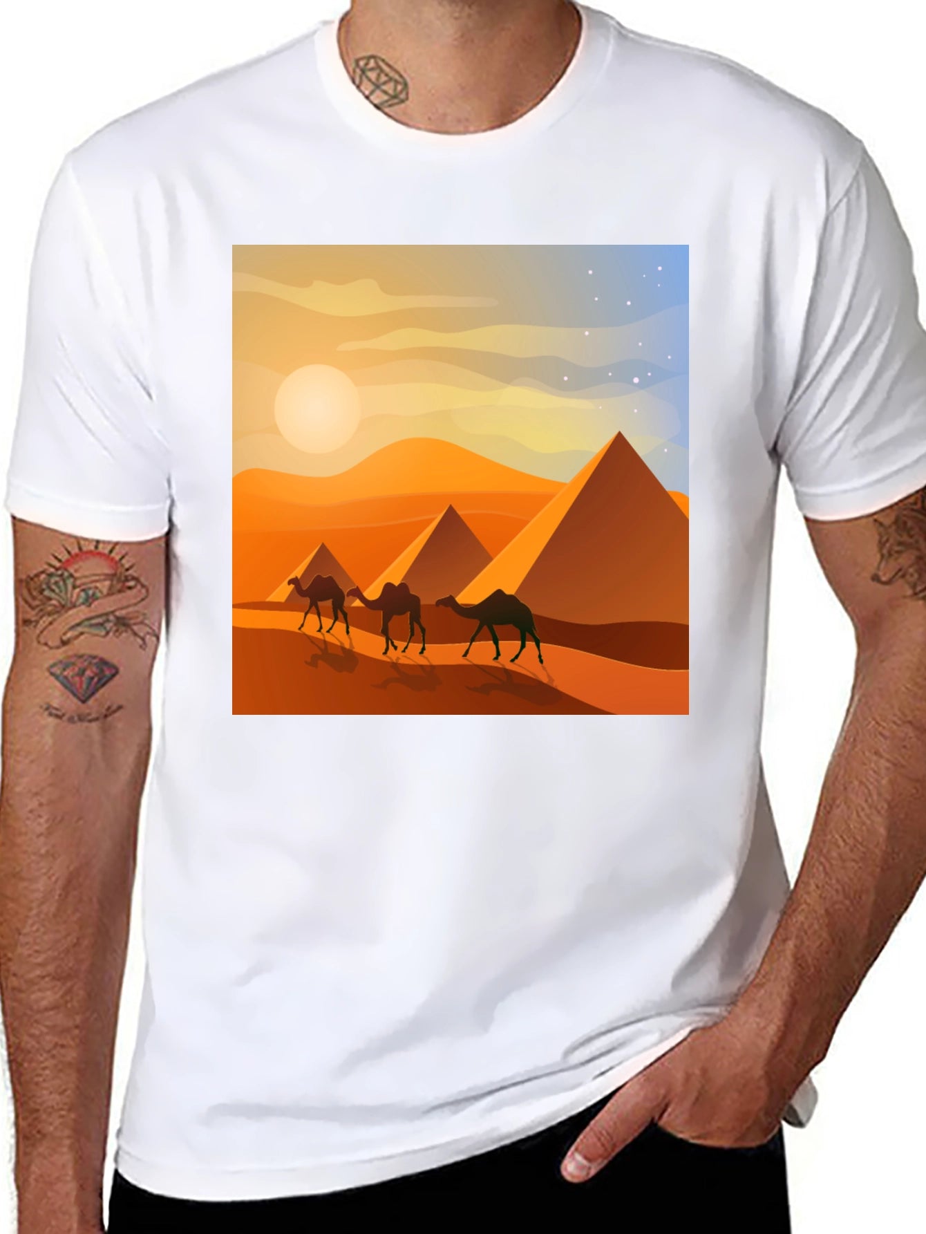 Egyptian Desert Camel Pyramids T-Shirt