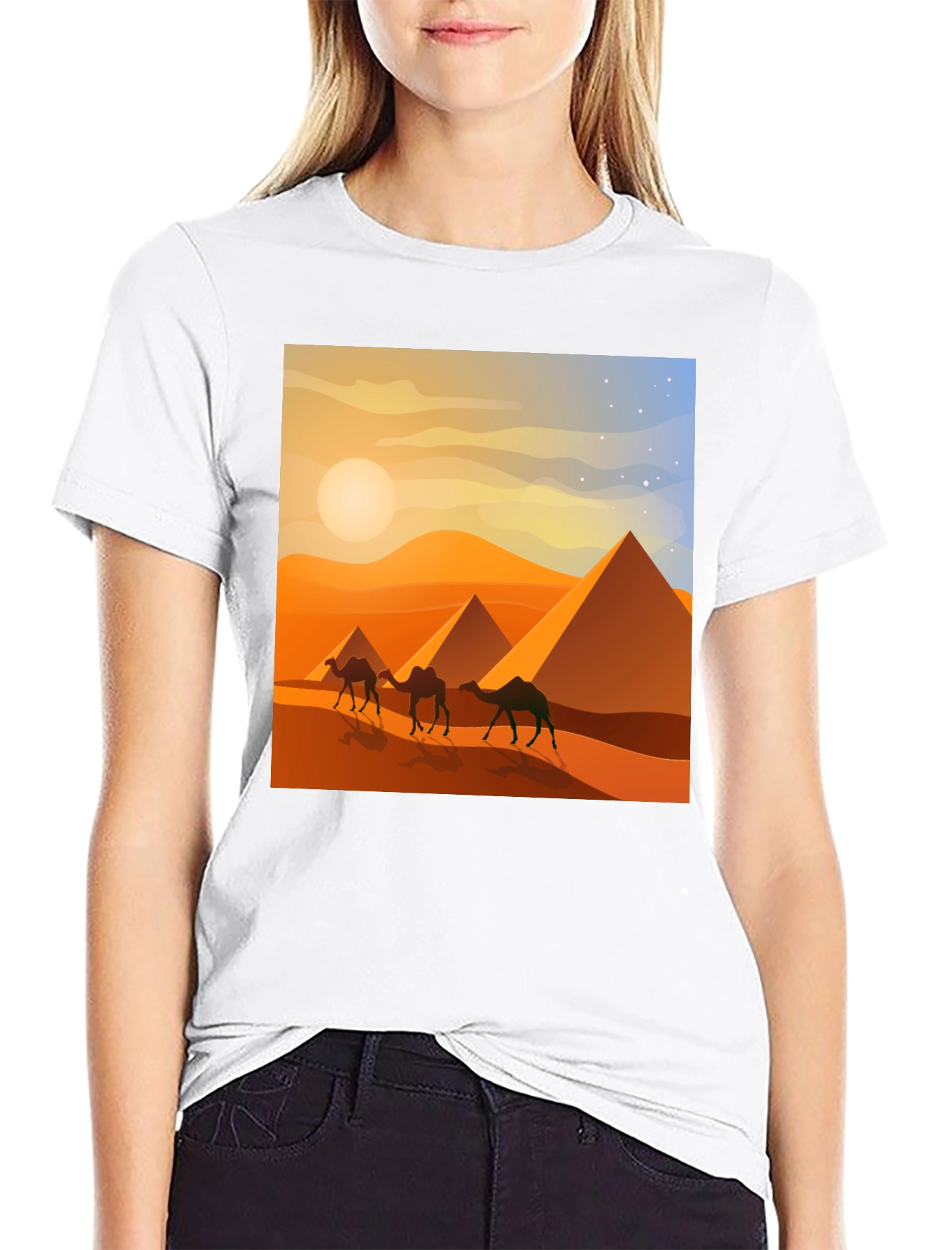 Egyptian Desert Camel Pyramids T-Shirt