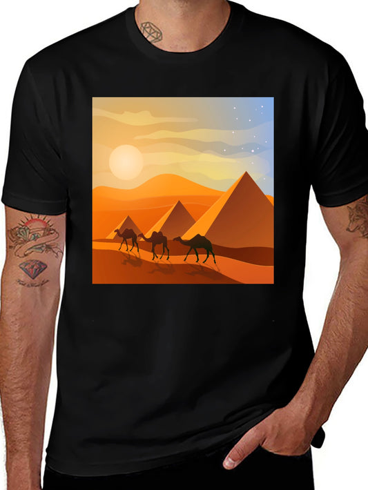 Egyptian Desert Camel Pyramids T-Shirt