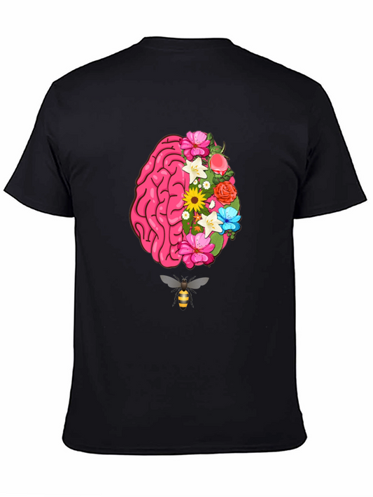 Floral Brain T-Shirt - Artistic Design