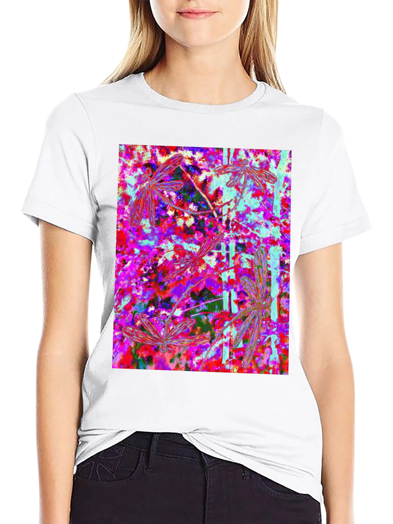 Dragonfly Abstract Art Mens T-Shirt